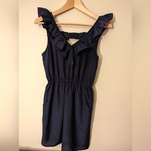 Mendocino navy dress with ruffles